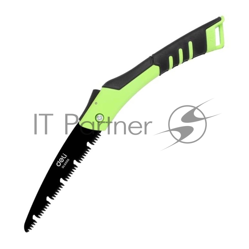 Садовая пила складная Deli DL6006 180мм, сталь 65MN, шаг зубьев 7 TPI, обрезиненая ручка, шлифовка зубов с 3-х сторон, двухрядное распределение кромок