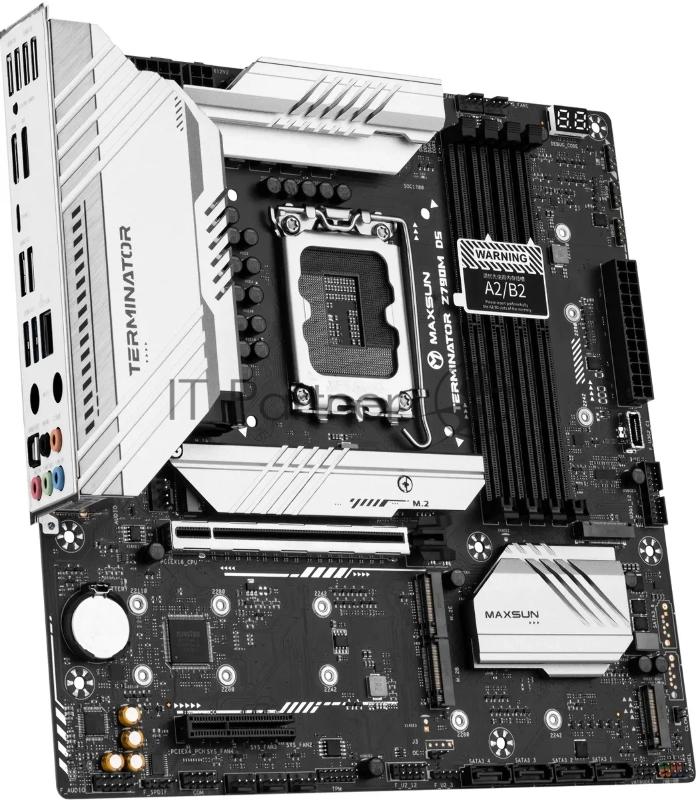 Материнская плата Maxsun MS-Terminator Z790M D5 1700, Z790, 4xDDR5, 1xPCIEx16,1xPCIEx4,5xM.2, Front1xType-C,2xUSB3,3xUSB2, Rear1xType-C,4xUSB3,4xUSB2, 4xSATA3, 2,5GLan, HDMI+DP, mATX, RTL