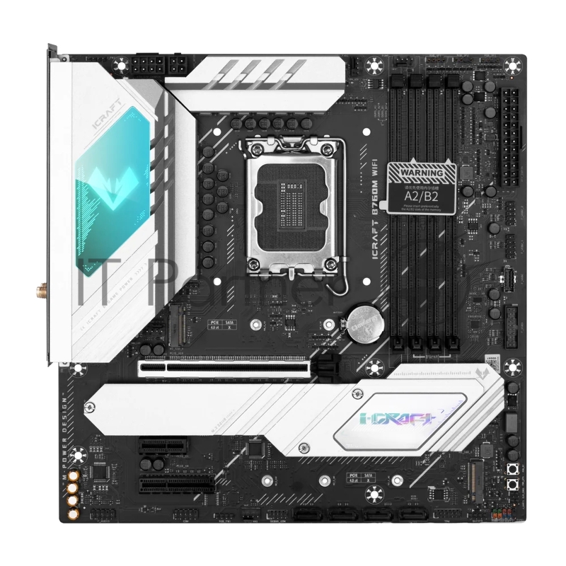 Материнская плата Maxsun MS-iCraft B760M WIFI 1700, B760, 4xDDR5, 1xPCIEx16,1xPCIEx4,1xPCIEx1,3x Front1xType-C,2xUSB3,4xUSB2, Rear1xType-C,4xUSB3,4xUSB2, 4xSATA3, 2,5GLan, HDMI+DP, mATX, RTL