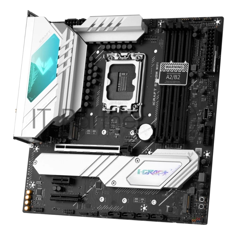 Материнская плата Maxsun MS-iCraft B760M WIFI 1700, B760, 4xDDR5, 1xPCIEx16,1xPCIEx4,1xPCIEx1,3x Front1xType-C,2xUSB3,4xUSB2, Rear1xType-C,4xUSB3,4xUSB2, 4xSATA3, 2,5GLan, HDMI+DP, mATX, RTL