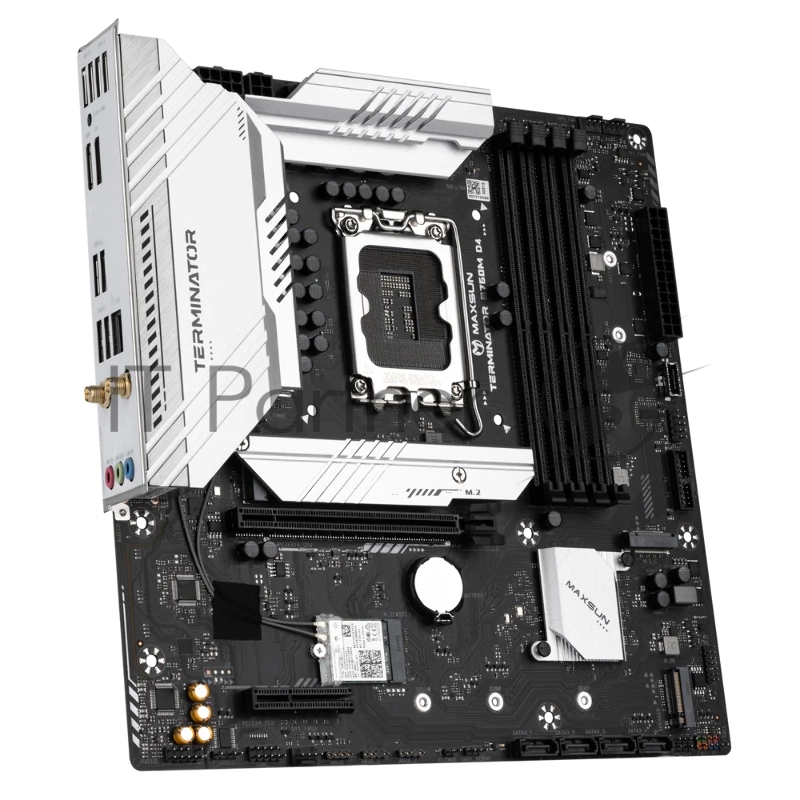 Материнская плата Maxsun MS-Terminator B760M D4 WIFI6E 1700, B760, 4xDDR4, 1xPCIEx16,1xPCIEx4,3xM.2, Front1xType-C,2xUSB3,2xUSB2, Rear2xUSB3,6xUSB2, 4xSATA3, 2,5GLan, HDMI+DP, mATX, RTL