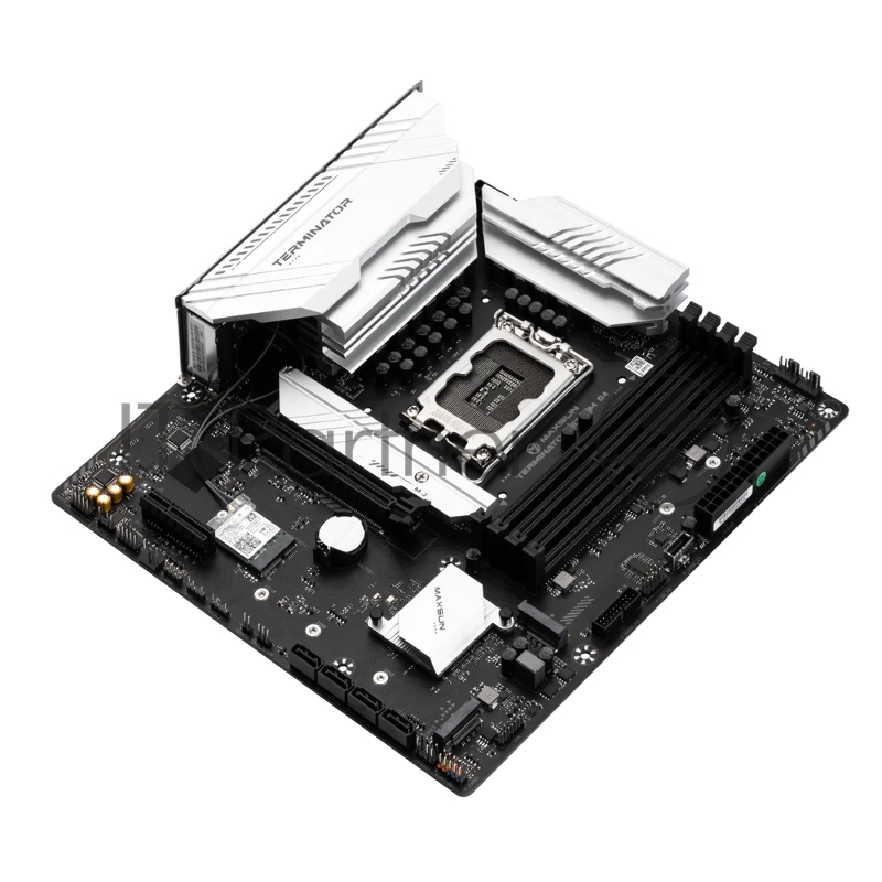 Материнская плата Maxsun MS-Terminator B760M D4 WIFI6E 1700, B760, 4xDDR4, 1xPCIEx16,1xPCIEx4,3xM.2, Front1xType-C,2xUSB3,2xUSB2, Rear2xUSB3,6xUSB2, 4xSATA3, 2,5GLan, HDMI+DP, mATX, RTL
