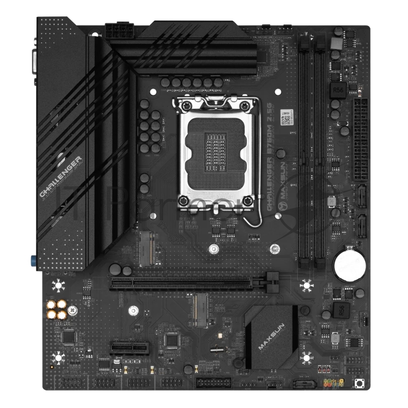 Материнская плата Maxsun MS-Challenger B760M 2.5G 1700, B760, 2xDDR4, 1xPCIEx16,1xPCIEx1,2xM.2, Front2xUSB3,4xUSB2, Rear4xUSB3,2xUSB2, 3xSATA3, 2,5GLan, VGA+HDMI, mATX, RTL