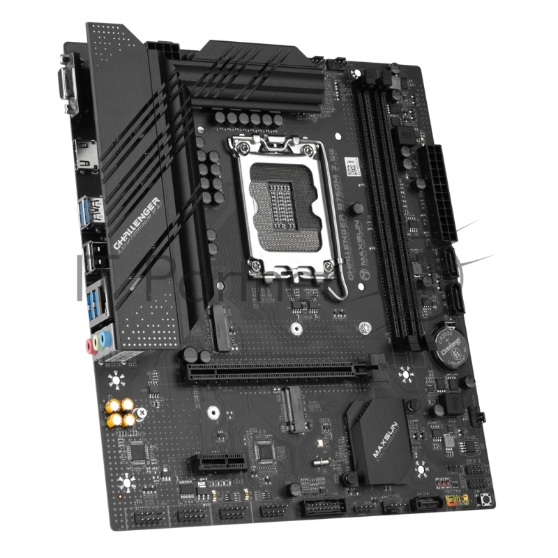 Материнская плата Maxsun MS-Challenger B760M 2.5G 1700, B760, 2xDDR4, 1xPCIEx16,1xPCIEx1,2xM.2, Front2xUSB3,4xUSB2, Rear4xUSB3,2xUSB2, 3xSATA3, 2,5GLan, VGA+HDMI, mATX, RTL