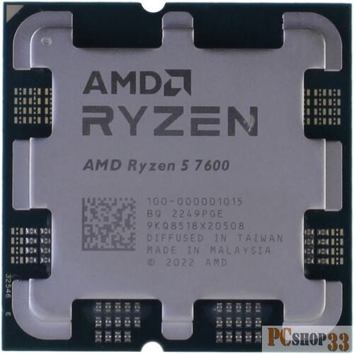 Процессор CPU AM5 AMD Ryzen 5 7600 (Raphael, 6C/12T, 3.8/5.1GHz, 32MB, 65W) OEM