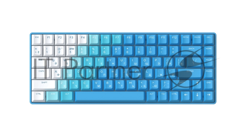 Клавиатура механическая беспроводная Dareu A84 Ice Blue (голубой), 84 клавиши, switch Aqua (linear), подключение проводное+Bluetooth+2.4GHz, аккумулятор 2000mAh