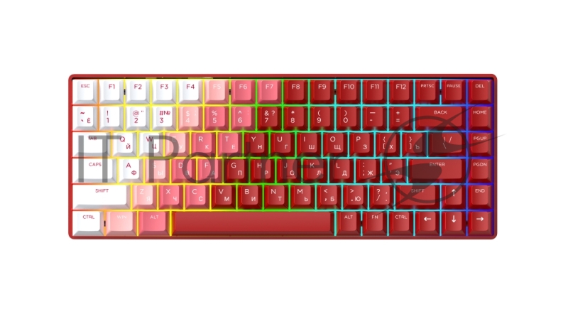 Клавиатура механическая беспроводная Dareu A84 Flame Red (красный), 84 клавиши, switch Holly (tactile), подключение проводное+Bluetooth+2.4GHz, аккумулятор 2000mAh