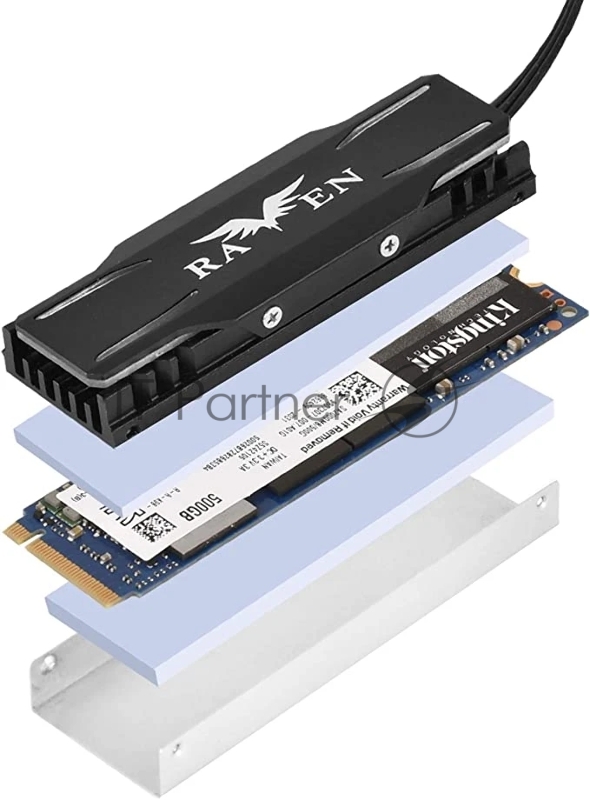 Комплект охлаждения M.2 SSD, ARGB, G560TP03ARGB010 Комплект охлаждения M.2 SSD cooling kit with ARGB lighting