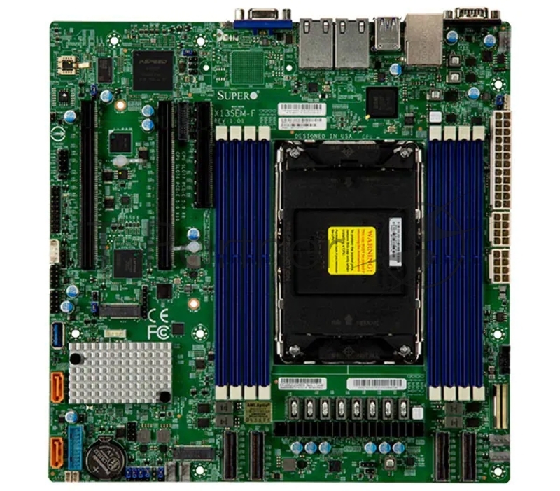 Системная плата/ MB Supermicro X13SEM-F, 1xLGA-4677, Intel Xeon SP gen 4, Intel C741, 8x DDR5 4800/4400/4000 MHz. 2x1Gbe Base-T i350+1xMgmt LAN, 10xSATA3, 2xSATA-DOM, 5xUSB 3.2, 2xPCI-Ex16+1xPCI-E x8+4xMCIO x8, 2xM.2, mATX