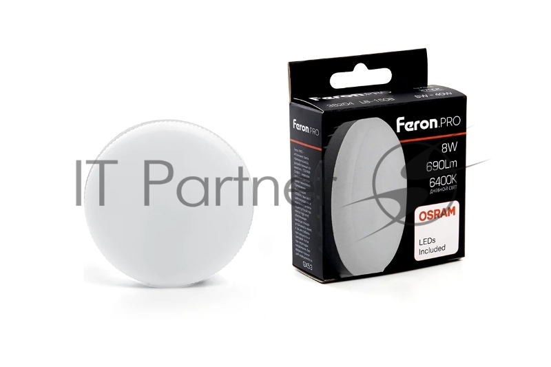 Лампа светодиодная LED 8вт GX53 дневной таблетка Feron.PRO