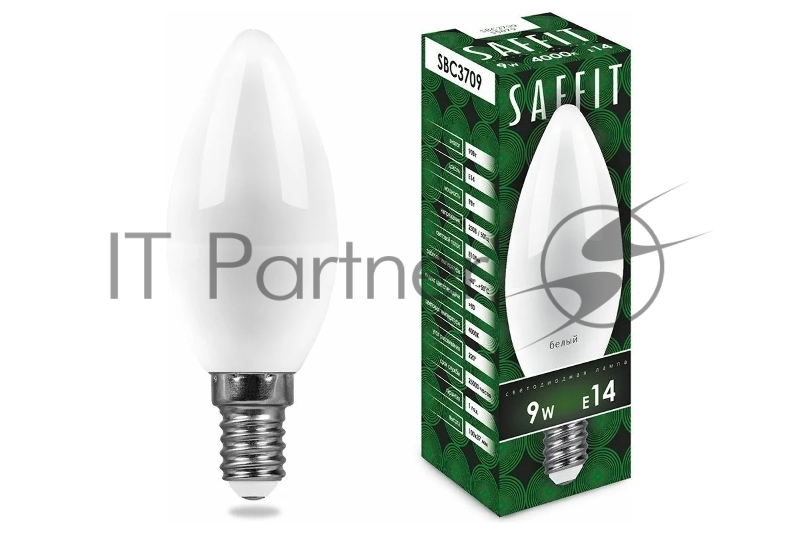 Лампа светодиодная LED 9вт Е14 белый матовая свеча