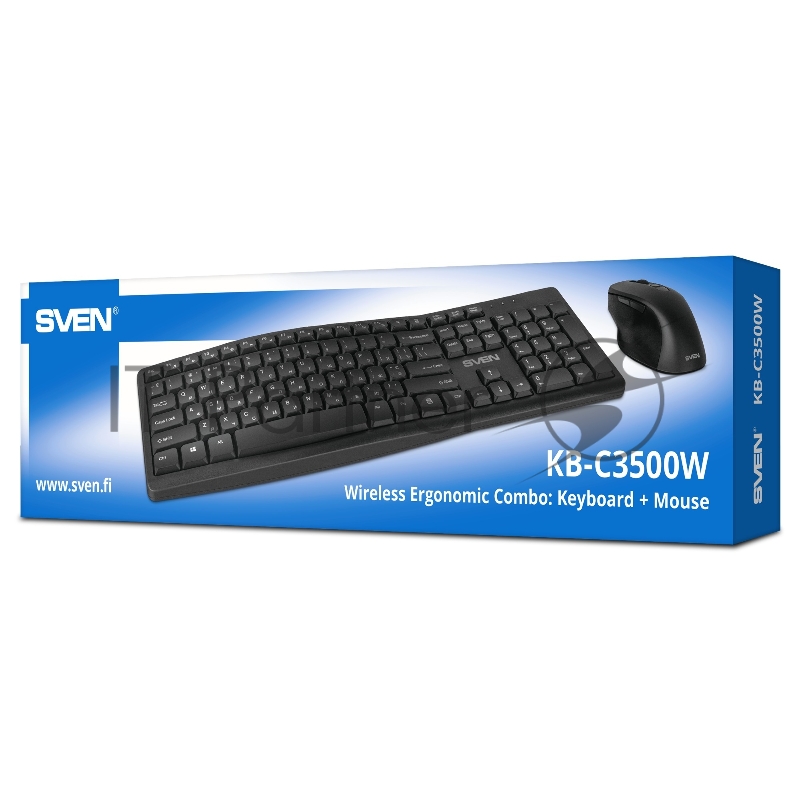 Беспроводной набор клавиатура+мышь SVEN KB-C3500W (2,4 GHz, 106 кл, 800-1600DPI)
