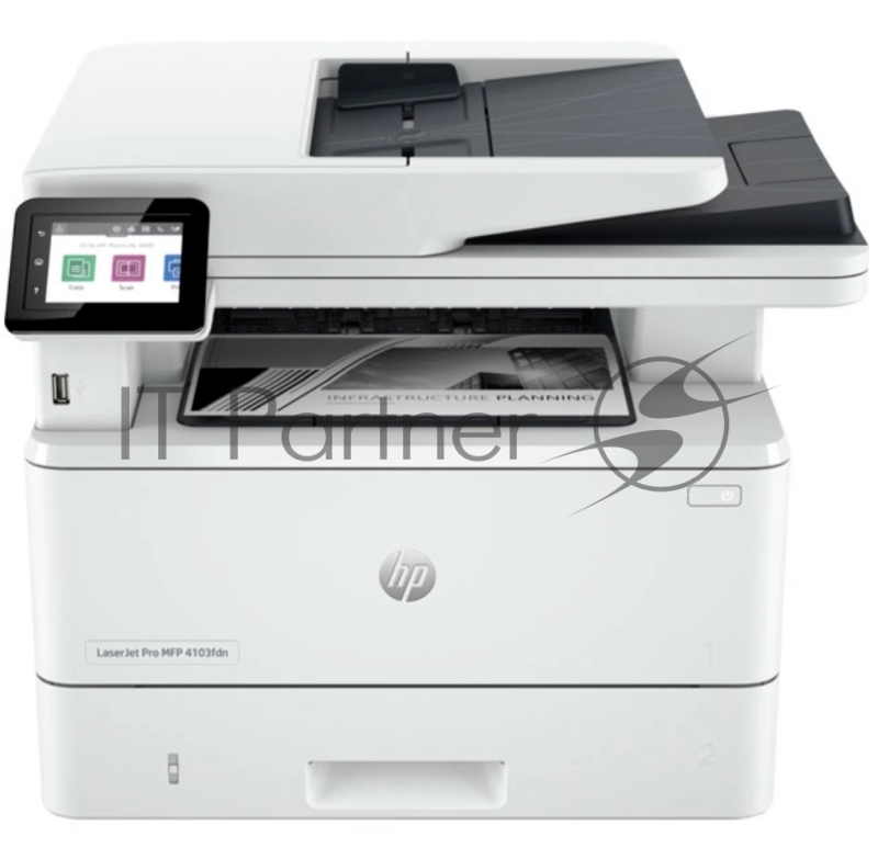 МФУ HP LaserJet Pro MFP M4103fdn (2Z628A) {A4, 1200dpi, 38ppm, 512Mb, 1200 MHz tray 100+250 pages USB+Ethernet Prin, старт. картр. 3050стр.}