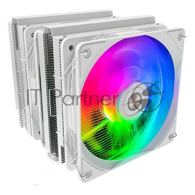 Кулер для процессора N600W-DT-HY white TDP:250WProduct Dimension: 125 ?143 ?158mmHeat Pipe: ?6mm ? 6 pcsFan Dimension: 120?120?25mmVoltage: DC 12VCurrent: 0.24~0.48AFan Speed: 800~1800RPM±10%Air Flow: 31.18~73.92CFM±10%Air Pressure: 0.56~2.1mm/H2O±10