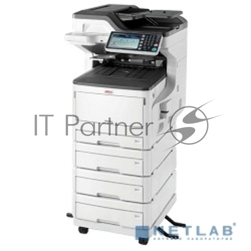 МФУ OKI MC853dnv, цветной светодиодный принтер/сканер/копир/факс, A3, 23 (13 A3) стр/мин, 1200x600 dpi, 1260 Мб, 250 Гб HDD, ADF, дуплекс, подача: 1605 лист., вывод: 450 лист., Post Script, Ethernet, USB, цветной ЖК-дисплей (max 60000 стр/мес, рек. 8