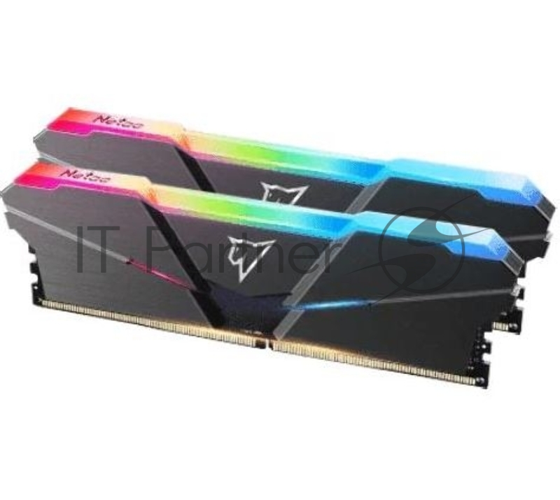 Модуль памяти DDR4 Netac Shadow RGB 16GB (2x8GB) 3200MHz CL16 1.35V / NTSRD4P32DP-16E / Gray / with radiator
