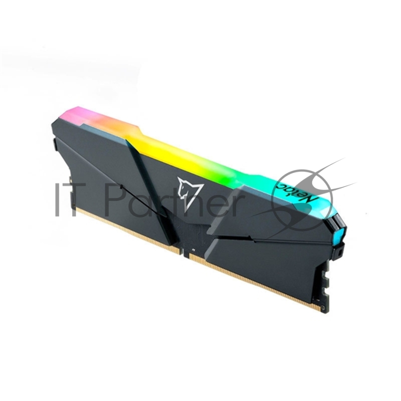 Модуль памяти DDR 4 DIMM 32Gb (16Gbx2) PC25600, 3200Mhz, Netac Shadow NTSRD4P32DP-32E, RGB, CL16 Grey, 1.35V, с радиатором