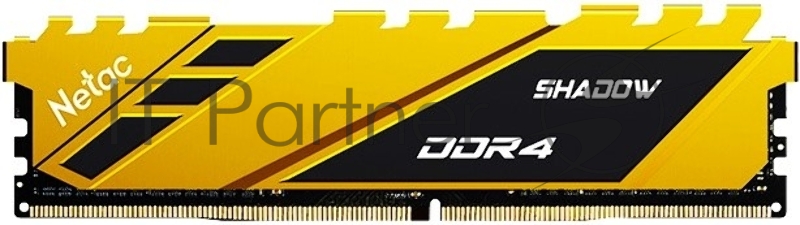 Модуль памяти DDR4 Netac Shadow 8GB 3600MHz CL18 1.35V / NTSDD4P36SP-08Y / Yellow / with radiator