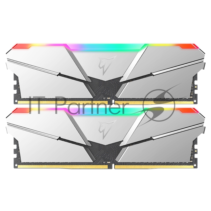 Модуль памяти DDR4 Netac Shadow RGB 16GB (2x8GB) 3600MHz CL16 1.35V / NTSRD4P36DP-16S / Silver / with radiator