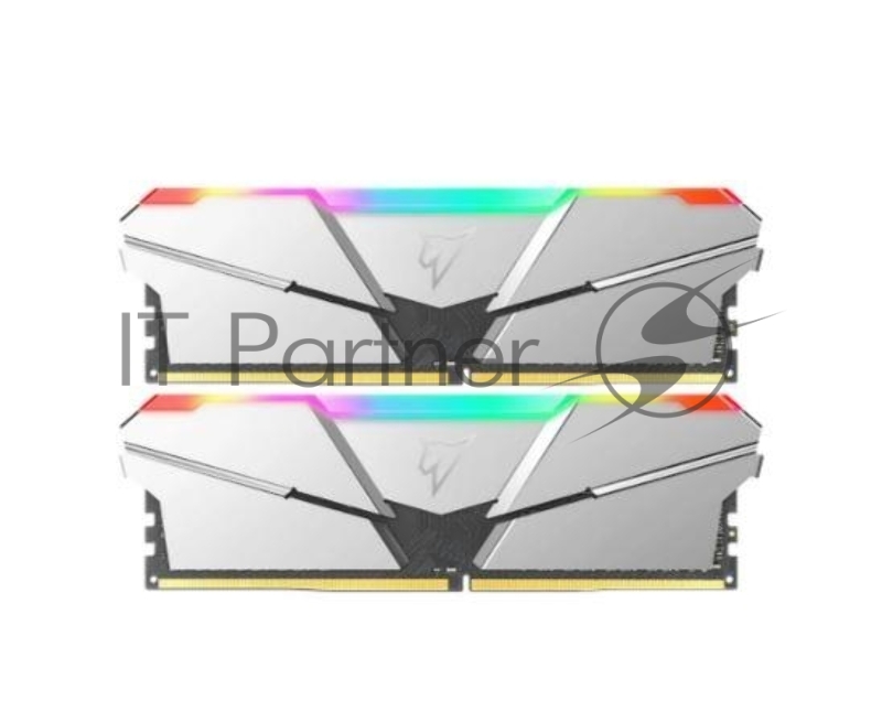 Модуль памяти DDR4 Netac Shadow RGB 16GB (2x8GB) 3600MHz CL16 1.35V / NTSRD4P36DP-16S / Silver / with radiator