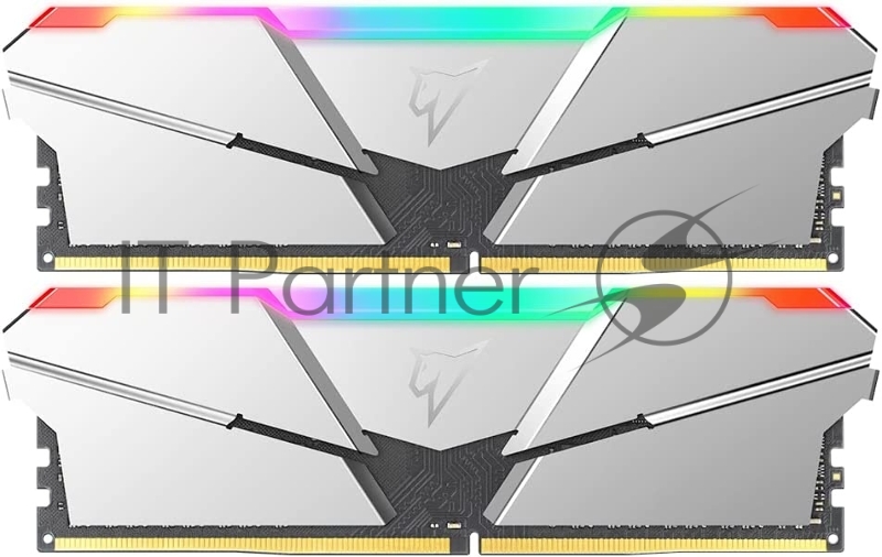 Модуль памяти DDR4 Netac Shadow RGB 16GB (2x8GB) 3600MHz CL16 1.35V / NTSRD4P36DP-16S / Silver / with radiator