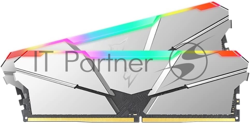 Модуль памяти DDR4 Netac Shadow RGB 16GB (2x8GB) 3600MHz CL16 1.35V / NTSRD4P36DP-16S / Silver / with radiator