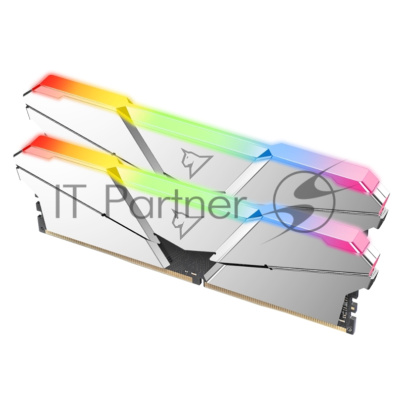 Модуль памяти DDR4 Netac Shadow RGB 16GB (2x8GB) 3600MHz CL18 1.35V / NTSRD4P36DP-16SC / Silver / with radiator