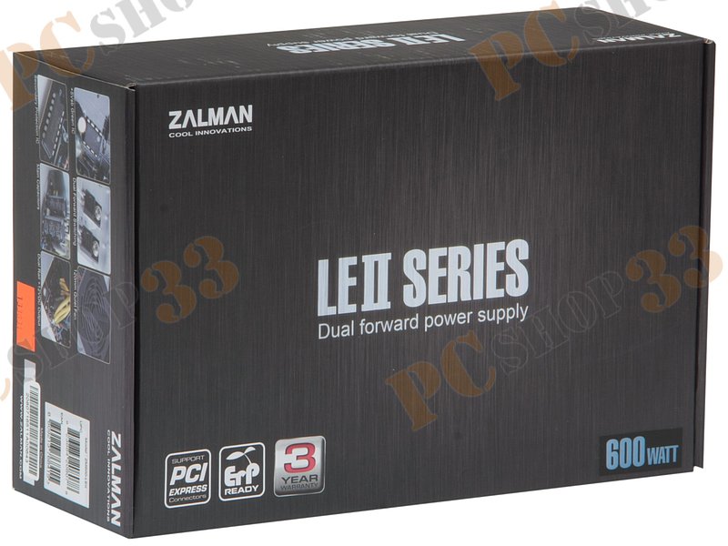 Блок питания 600Вт Zalman ZM600-LEII ATX12V V2.3 (20/24+4/8+6/8pin, вентилятор d120мм) + кабель питания EURO (1.5м)