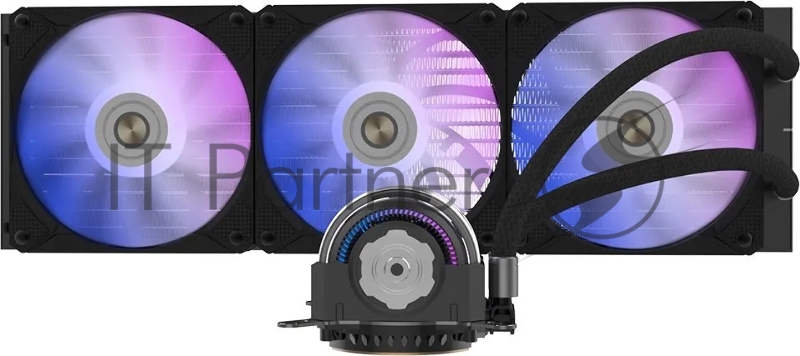 Жидкостная система охлаждения i360-B, Pump dimensions: L70*W70*H52.4 mmPump speed: 3200RPM±10%Pump bearing: ceramic bearing Water bloack dimensions: 393*120*27mmInterlocking fan dimensions: 120*120*25mmVoltage: DC 12VCurrent: 0.2A±10%Fan speed: 800-1