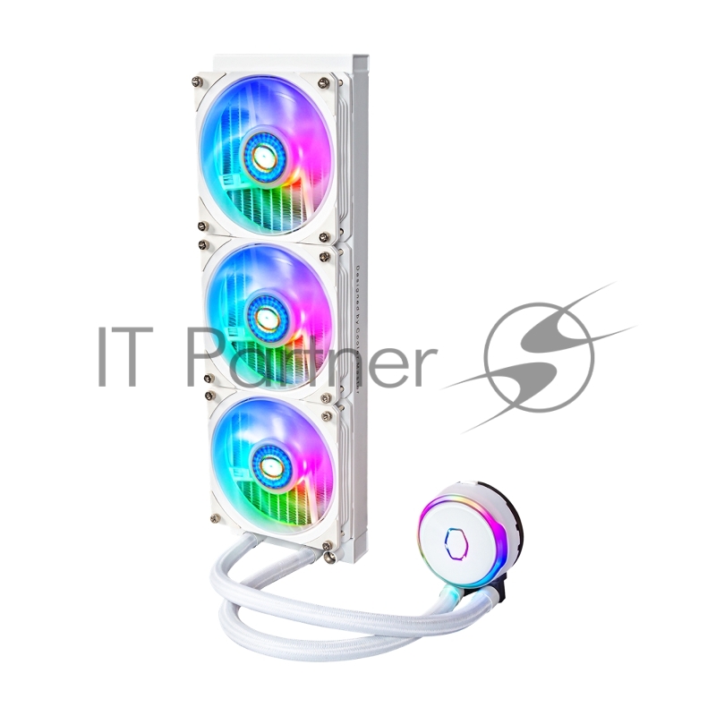 Жидкостная система охлаждения Cooler Master MasterLiquid PL360 Flux WHITE, LGA1700 PL360 Flux White, 360 x 27mm wide radiator, 120mm ARGB Gen2 fan*3, Pump ARGB Gen 2 LED, LGA1700