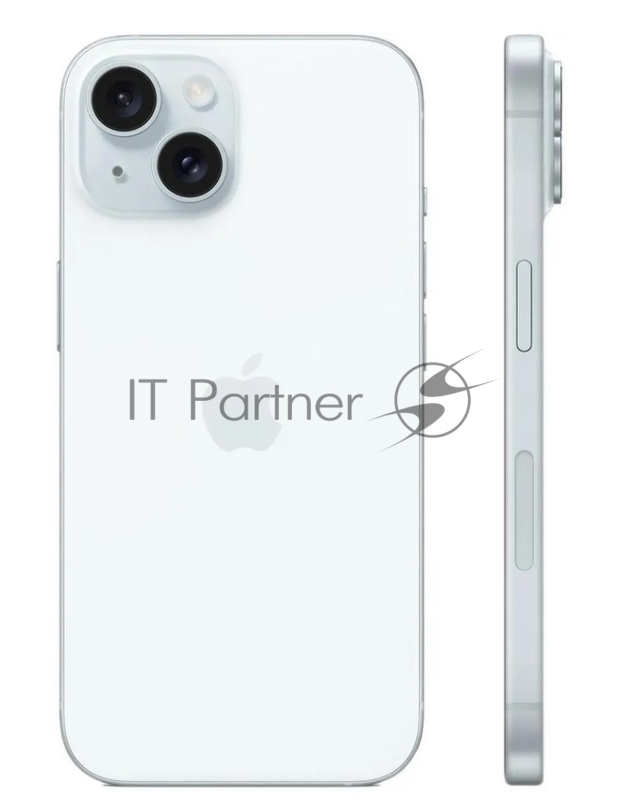 Смартфон Apple A3090 iPhone 15 256Gb голубой моноблок 3G 4G 1Sim 6.1 iOS 17 802.11 a/b/g/n/ac/ax NFC GPS
