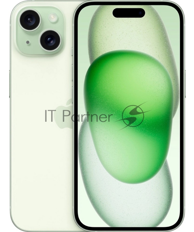Смартфон Apple A3090 iPhone 15 256Gb зеленый моноблок 3G 4G 1Sim 6.1 1179x2556 iOS 17 48Mpix 802.11 a/b/g/n/ac/ax NFC GPS Protect