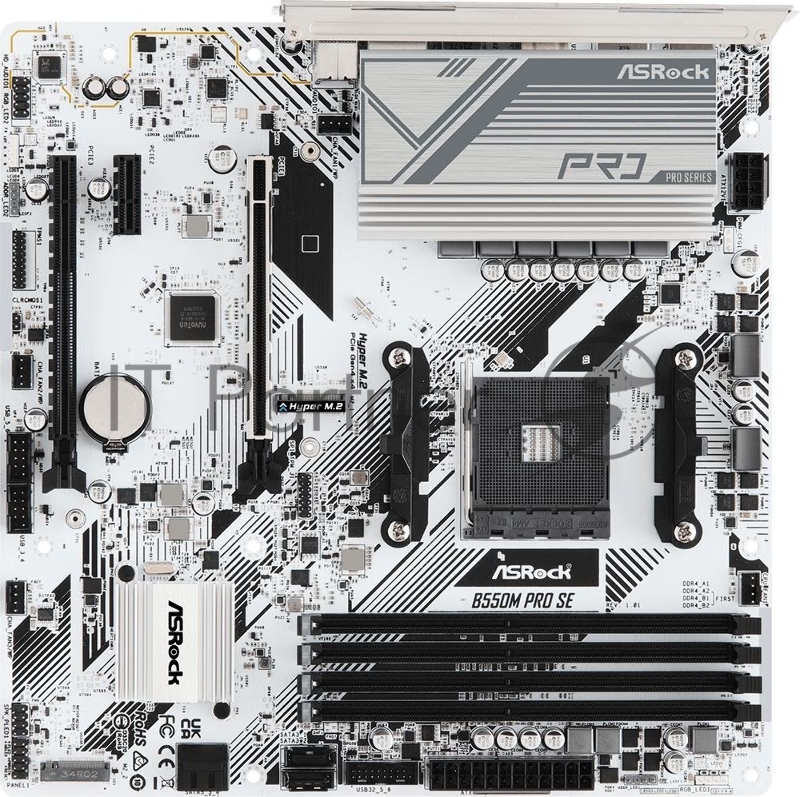 Материнская плата Asrock B550M Pro SE Soc-AM4 AMD PRO565 4xDDR4 mATX AC`97 8ch(7.1) 2.5Gg RAID+HDMI+DP