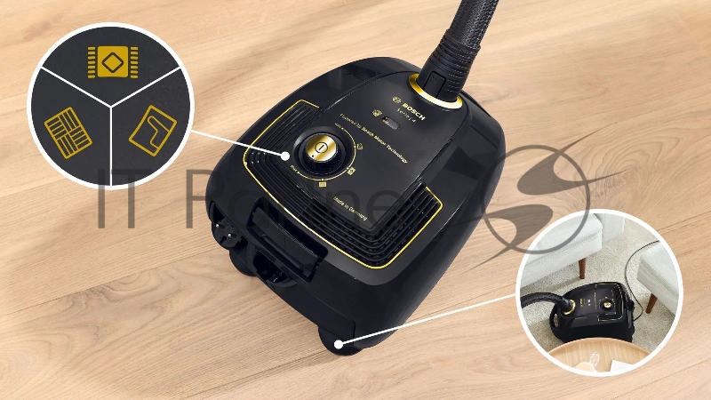 Пылесос Bosch BGL38GOLD черный/золотистый