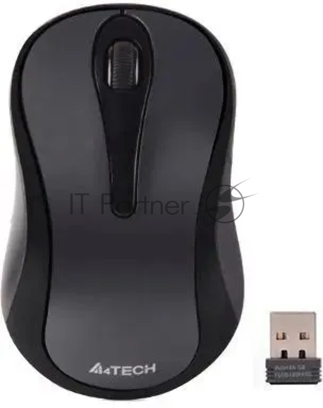 Мышь A4Tech G3-280NS серый/черный оптическая (1200dpi) silent беспроводная USB для ноутбука (2but)
