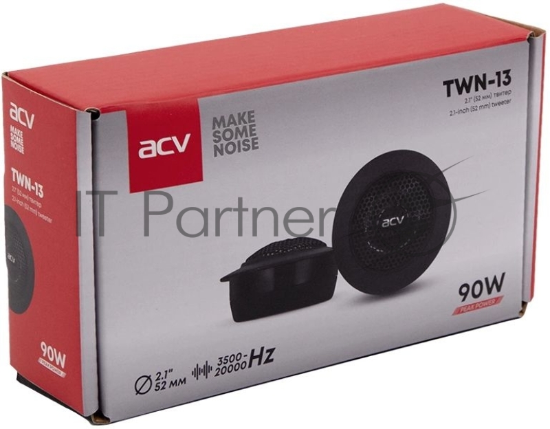 Колонки автомобильные ACV TWN-13 90Вт 91дБ 4Ом 2.8см (ком.:2кол.) твитер однополосные