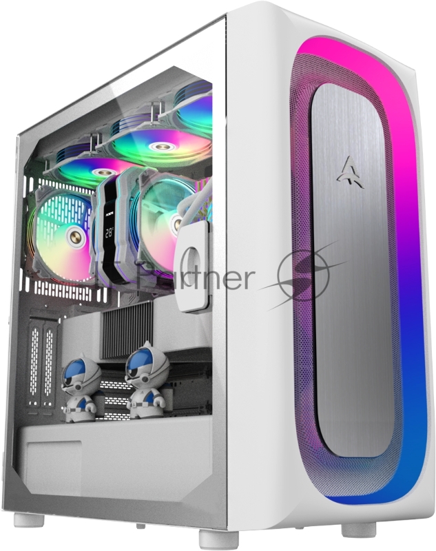 Корпус ALSEYE COMPUTER CASE 0.7mm SPCC, Mini-ITX/MicroATX/ATX/E-ATX, USB2.0*1+HD Audio+USB3.0*1+Typc*1 H.D.D(3.5)*3pcs+S.S.D(2.5) *2pcs, 375*200*445mm, 405*200*460mm, Tempered GlassFront:120mm*2pcsTop:120mm