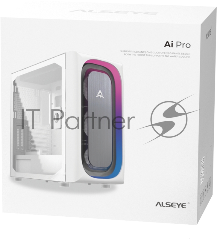 Корпус ALSEYE COMPUTER CASE 0.7mm SPCC, Mini-ITX/MicroATX/ATX/E-ATX, USB2.0*1+HD Audio+USB3.0*1+Typc*1 H.D.D(3.5)*3pcs+S.S.D(2.5) *2pcs, 375*200*445mm, 405*200*460mm, Tempered GlassFront:120mm*2pcsTop:120mm