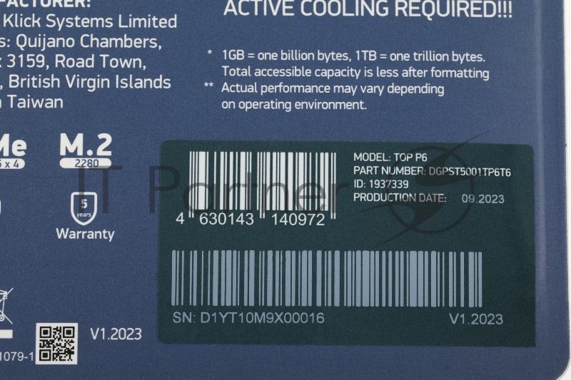 Накопитель SSD Digma PCIe 5.0 x4 1TB DGPST5001TP6T6 Pro Top P6 M.2 2280