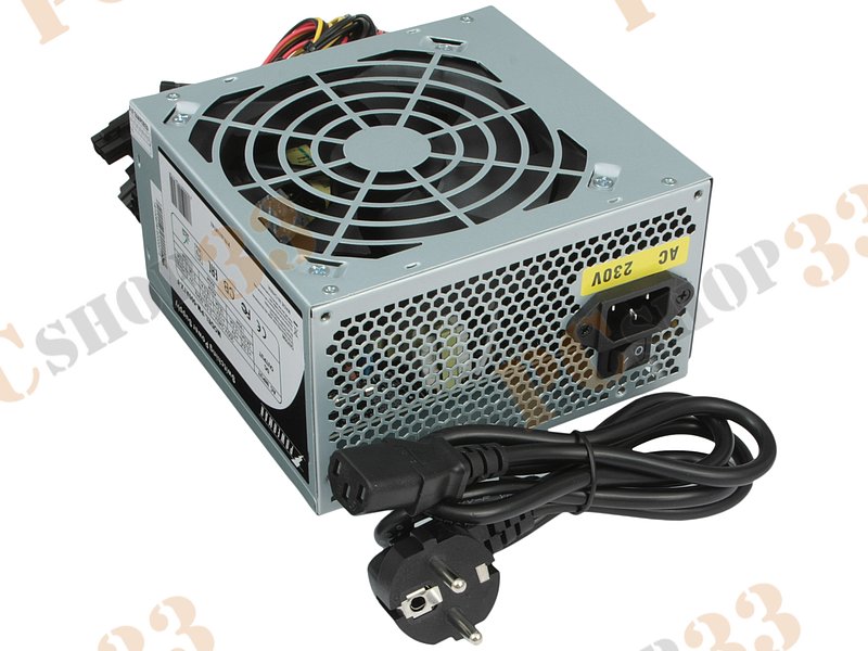 Блок питания 500Вт Powerman PM-500ATX-F ATX12V V2.2 (20/24+4/8+6/8pin, вентилятор d120мм) + кабель питания EURO (1.2м)