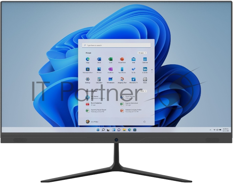 Моноблок IRU P231 23.8 Full HD PS N5030 (1.1) 8Gb SSD256Gb Windows 11 Professional GbitEth WiFi BT 120W Cam черный 1920x1080