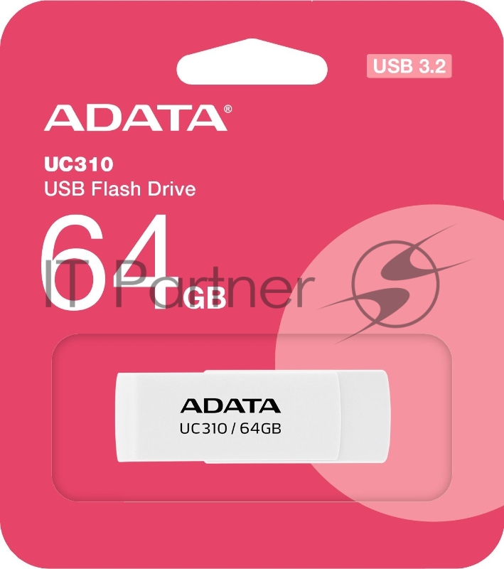 Флэш-накопитель ADATA USB3 64GB WHITE UC310-64G-RWH