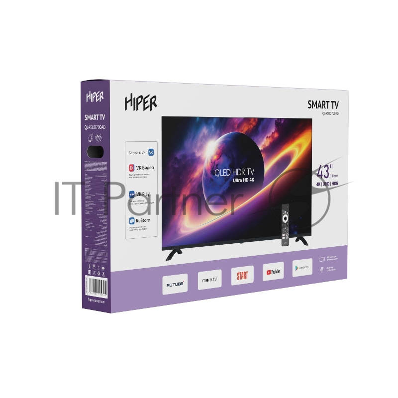 Телевизор HIPER SmartTV 43 QLED 4K QL43UD700AD