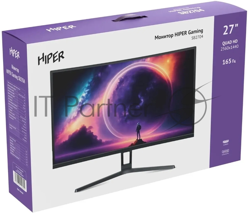 Монитор Hiper 27 Gaming SB2704 черный VA LED 5ms 16:9 HDMI M/M матовая 300cd 178гр/178гр 2560x1440 165Hz FreeSync DP 2K 4.67кг