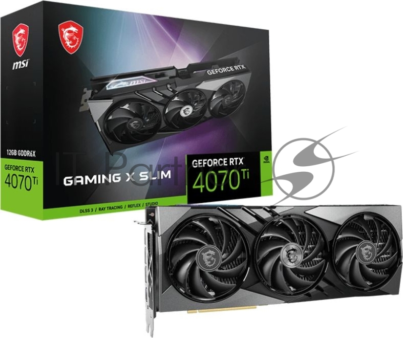 Видеокарта MSI RTX4070Ti GAMING X SLIM 12G PCI-E 4.0 NVIDIA GeForce RTX 4070TI 12288Mb 192 GDDR6X 2730/21000 HDMIx1 DPx3 HDCP Ret