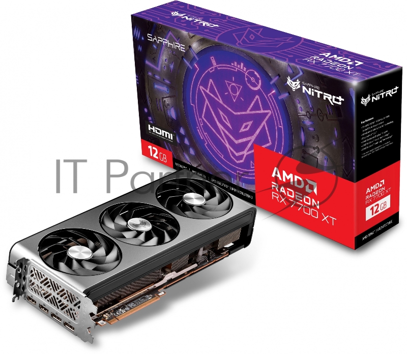 Видеокарта Sapphire PCI-E 4.0 11335-02-20G NITRO+ RX 7700 XT GAMING OC AMD Radeon RX 7700XT 12288Mb 192 GDDR6 2276/18000 HDMIx2 DPx2 HDCP Ret