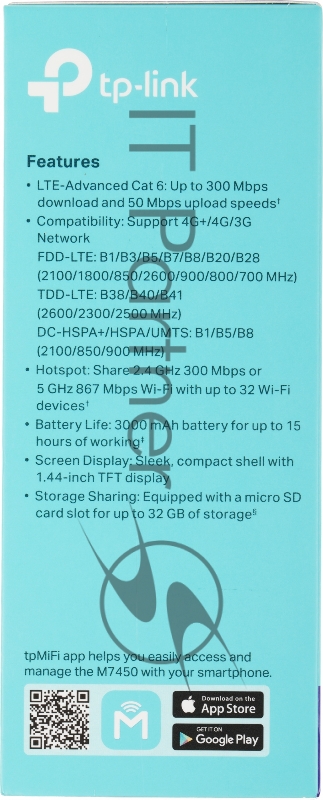 Мобильный Wi-Fi роутер TP-Link M7450 N300 с поддержкой LTE Advanced