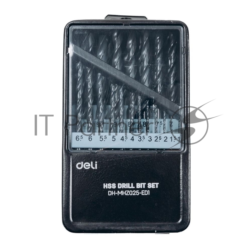 Набор сверл по металлу HSS (1-13мм, 25 шт) Deli DH-MHZ025-ED1 металлический кейс