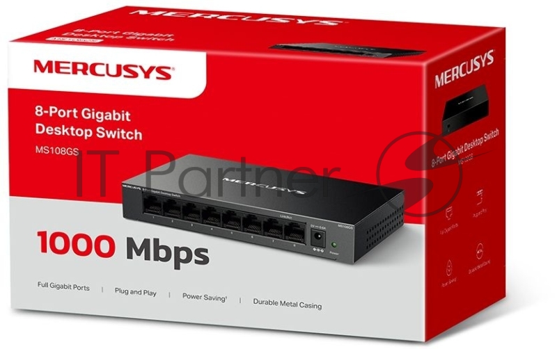 Настольный коммутатор Mercusys MS108GS с 8 гигабитными портами