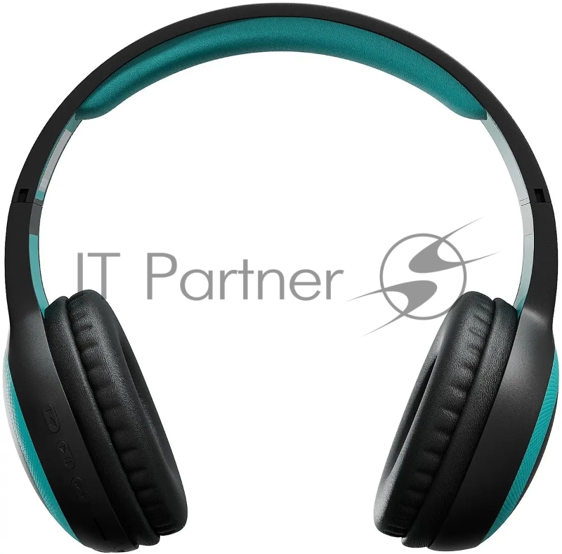 Гарнитура накладные Digma BT-15 черный/голубой беспроводные bluetooth оголовье (BT-15BLB)